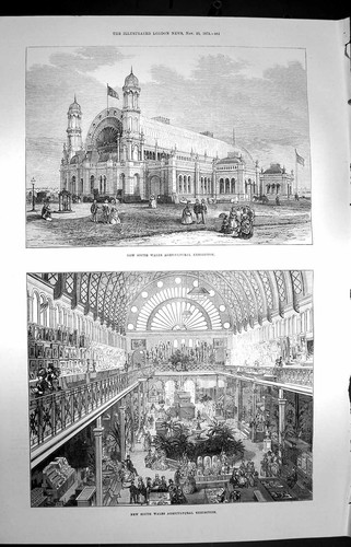 Old antique print 1872 - old,