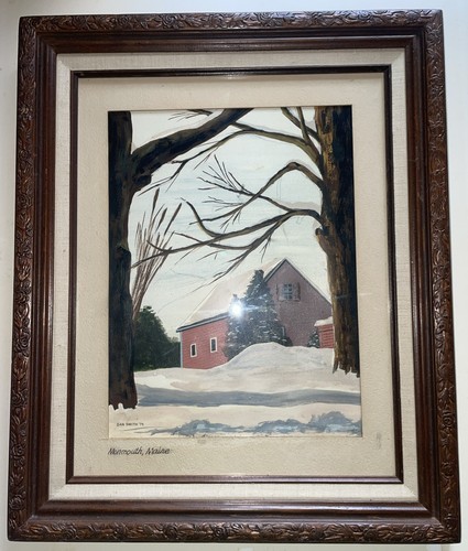 Vintage 1975 framed oil - framed,