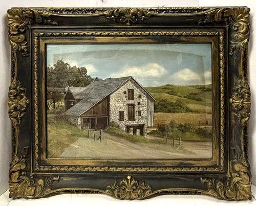 Vintage litho art print - print, stone