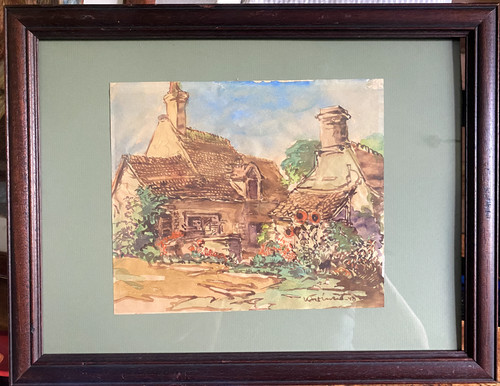 Watercolor city old building - watercolor,