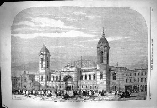 Old antique print 1861 - old,