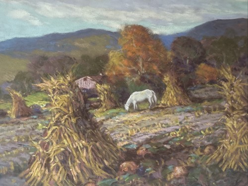 Vintage farm painting - painting, farming